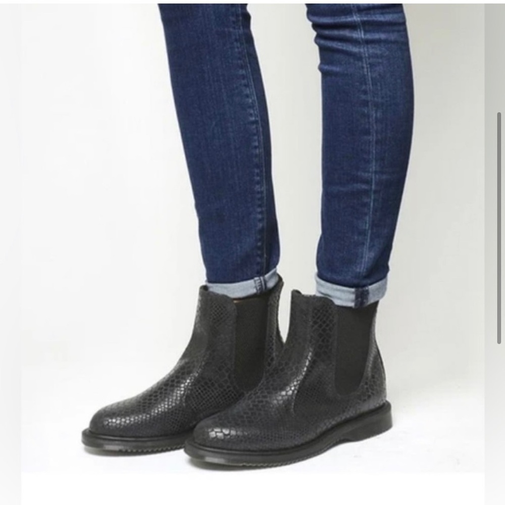 Dr Martens Flora Hi Shine Snake Print Chelsea Boots EU 41 US 9 L